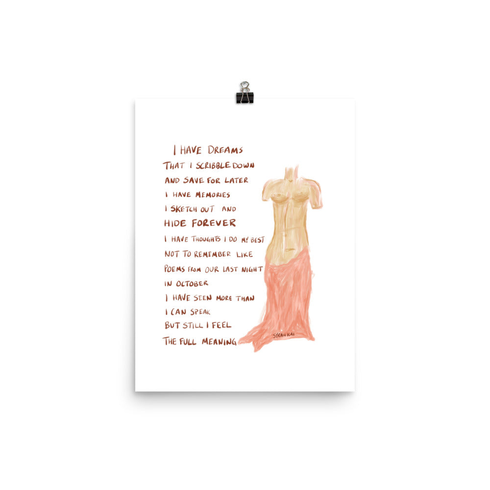 Feel The Full Meaning Poetry Print